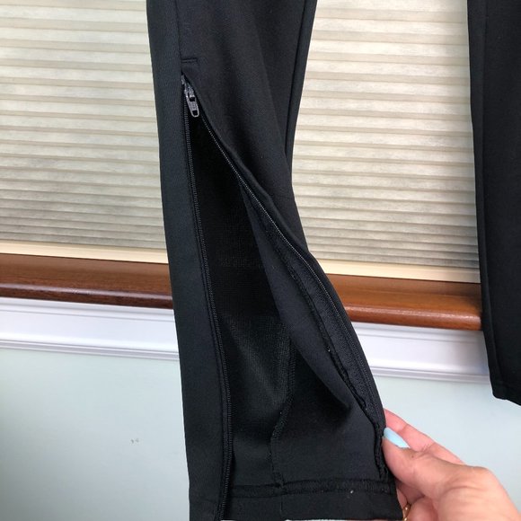 Adidas Three Stripe Black Climacool Track Pants with Side Zips Athleisure Gym - Picture 7 of 17